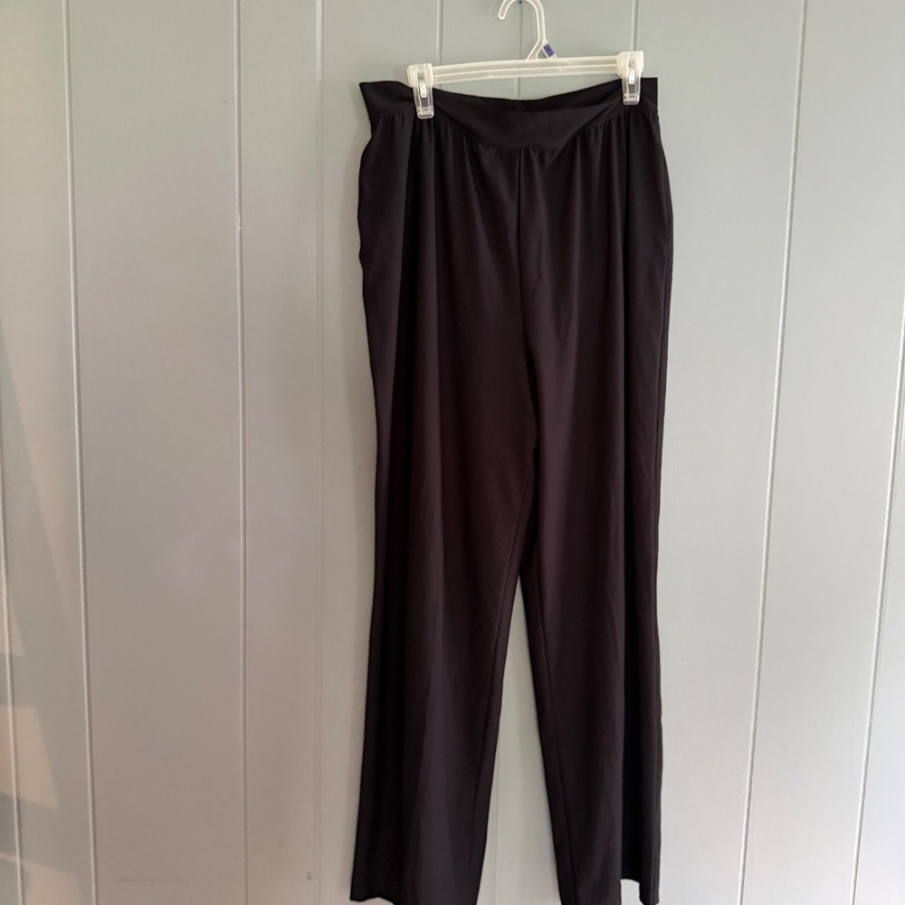 Spanx Womens The Perfect Pant Wide Leg High Rise Black‎ Dress Pants XL Pull On